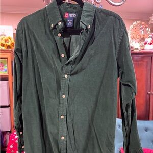 Boys Chaps Forest Green Casual Button Down Shirt